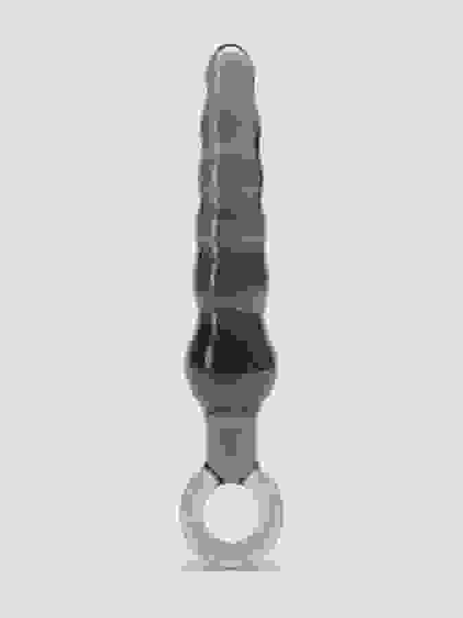 BASICS Beaded Anal Prober with Finger Loop 5.25 Inch, Black, hi-res